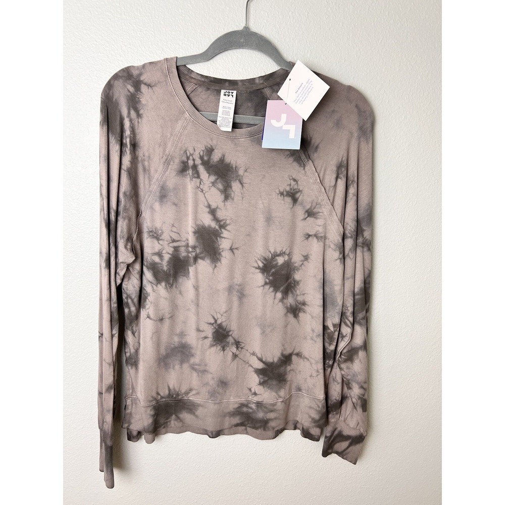 NEW JOY LAB TIE DYE SWEATSHIRT TOP WOMEN XS Thumb Cuffs Vented High Low Shirt